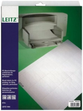 Blanko-Schildchen weiß 25 Blatt je 39 Stk 60x21mm Leitz mit Perforation