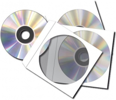 CD-Hüllen aus Papier, selbstklebender Verschluss, mit Fenster, weiß, 124x124mm
