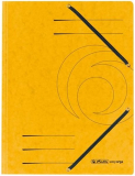 Einschlagmappen A4 Herlitz mit Gummizug Karton gelb 355g