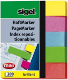 Haftmarker Brillant Mini 12 x 50mm 5 Farben sigel 200 Streifen aus Papier