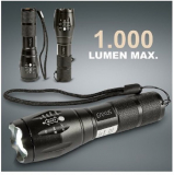 Eaxus LED Aluminium-Taschenlampe, 800-1.000 Lumen, bis 500m Leuchtweite